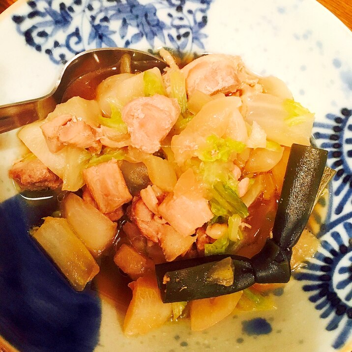 カブと白菜と鶏もも肉の煮物